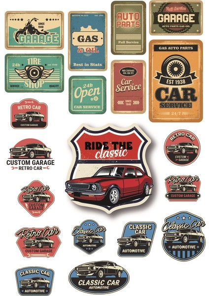 Estetik Vintage Serisi 4 Sayfa Sticker