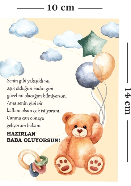 Baba Oluyorsun Sürpriz Kartı | Hamilelik Hatıra Anı Kartı - Bebek Haberi Kartı | Bebek Hediyelik