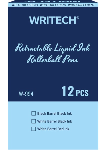 Wrıtech W-994 0,5mm Basmalı Roller Kalem Siyah Gövde -12'li Kutu fiyatları