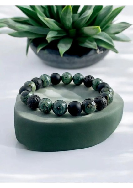 Kanbaba Jasper Oniks Lav Taşı ( Güç Cesaret) Bileklik