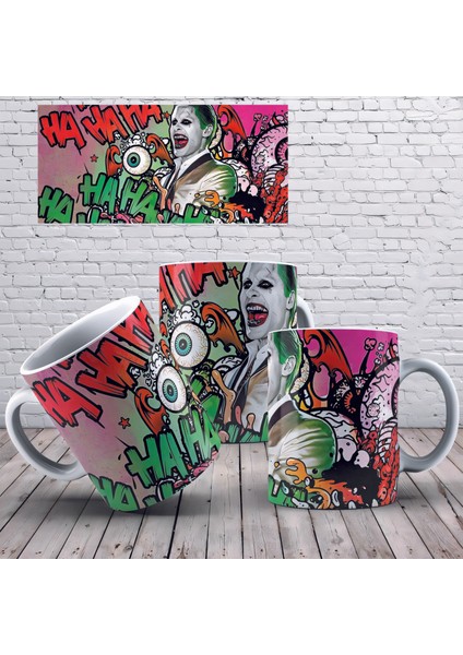 Karakter Süper Kahraman Joker Tasarım Full Baskılı Beyaz Kupa Bardak