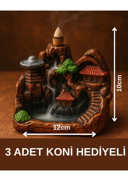 Tütsülük Geri Akış Minik Şato (3 Adet Koni Hediyeli)
