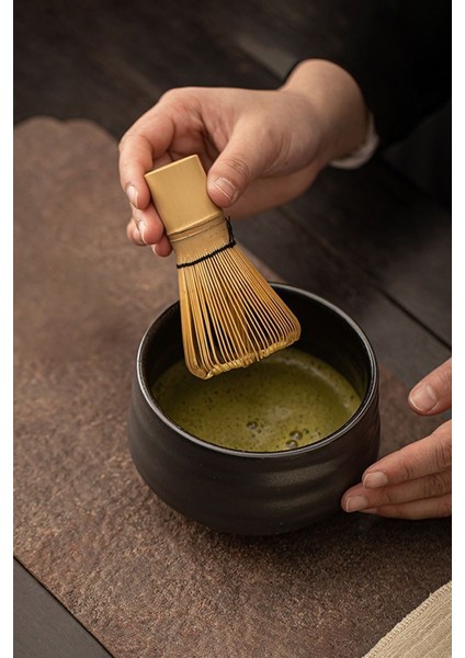 3 Parça Matcha Çayı Fırça ve Bamboo Whisk Tutucu ve Bambu Kaşık Set MT155