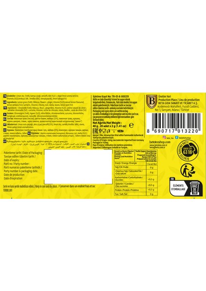 Zencefil Limon Çayı 20 Adet - Beta Herbtea Collection modelleri