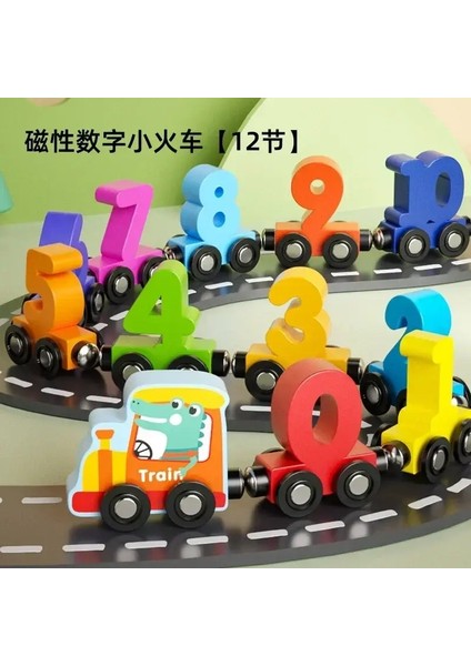12PCS/SETLER Manyetik Dijital Tren Renkli Biliş Ahşap Oyuncak Öğrenme Arabası Montessori Çocuk Meclisi Eğitim Oyuncak Çarşamba: Ahşap Oyuncak (Yurt Dışından)