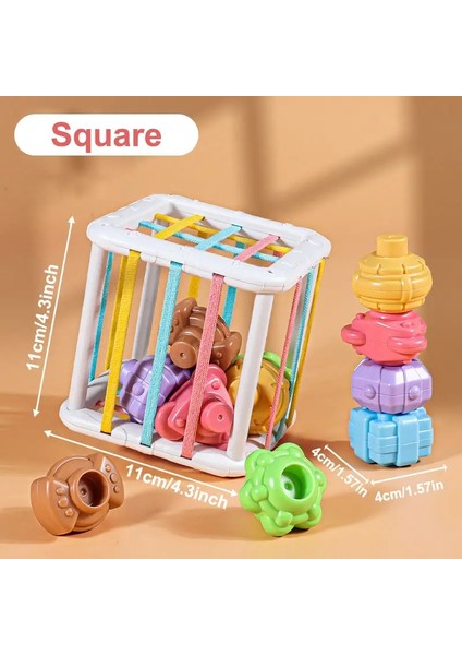 Montessori Bebek Oyuncaklar Yığın Çekme Blokları Oyunlar 0-12 Ay Renk Gölge Duygu Geliştirme Öğrenme Eğitim Oyuncaklar Bebekler Infantcolor: Yuvarlak (Yurt Dışından)