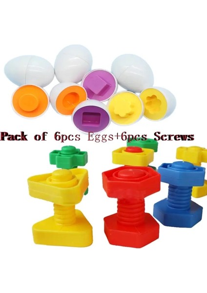 Montessori Öğrenme Eğitim Matematik Oyuncak Bebek Geliştirme Oyuncak Şekil Maç Buzakları Yumurtalar Çocuklar Için Oyun Duyusal Oyuncaklar 3 4 5 Yıllık Renk: 6swrewes 6eggs (Yurt Dışından)