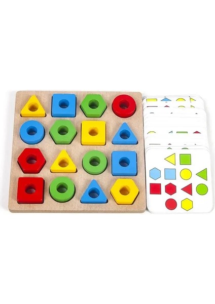 Dıy Çocuklar Geometrik Şekil Renk Eşleşen 3D Bulma Bebek Montessori Eğitim Öğrenme Oyuncakları Çocuklar Etkileşimli Savaş Oyunu Renk: Ahşap Single (Yurt Dışından)
