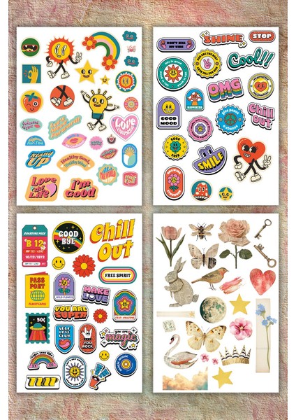 Pastel Vintage - Retro Serisi 16 Sayfa Sticker