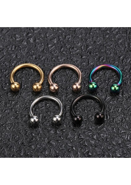 316L Cerrahi Çelik, 6 mm 8 mm 10 mm Çap, 3 mm Toplu, 3 Adet Rainbow Septum Piercing Set, Kaş, Dudak, Burun, Kulak Kullanımına Uygundur