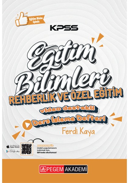 KPSS Eğitim Bilimleri Rehberlik ve Özel Eğitim Ders İzleme Defter