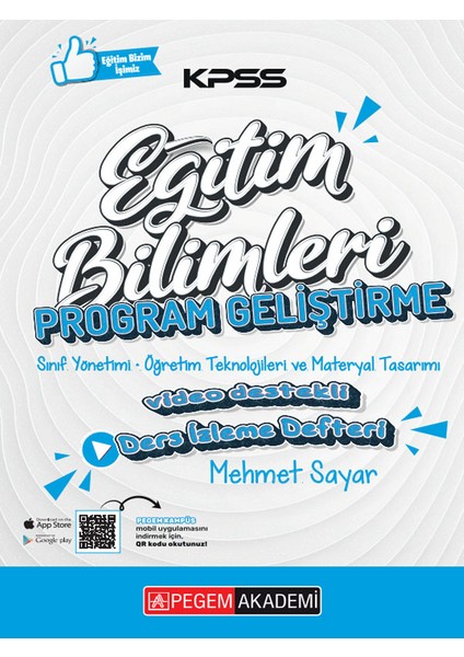 KPSS Eğitim Bilimleri Program Geliştirme Ders İzleme Defteri Pegem Akademi Yayıncılık