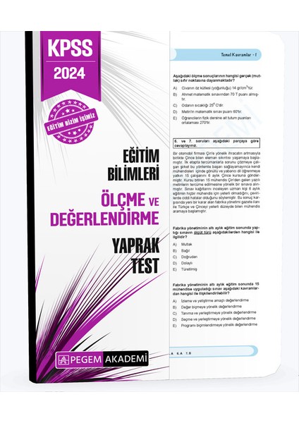 2024 KPSS Eğitim Bilimleri Ölçme ve Değerlendirme Yaprak Test