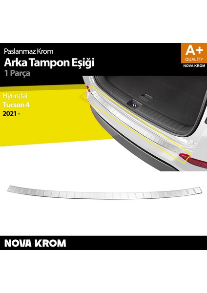 Hyundai Tucson 4 Krom Arka Tampon Eşiği 2021-2024