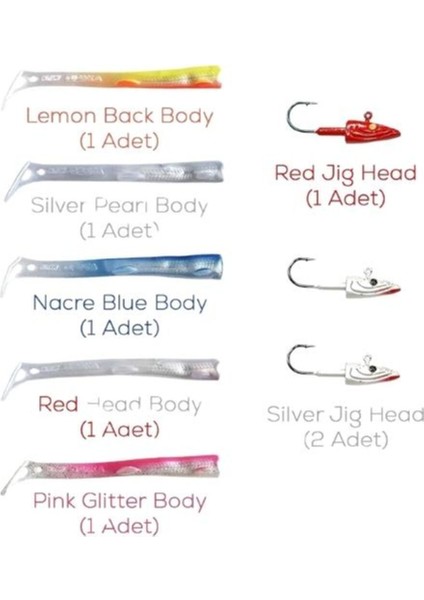 Osaka V8 80MM 5,5gr Silikon Yem - Tüm Renkler 8 Parça