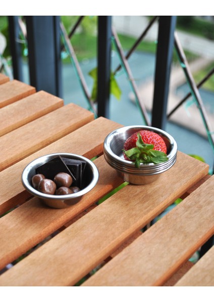 6'lı Paslanmaz Çelik Sosluk Mini Kahve Yanı Şekerlik/lokumluk 6,5 cm