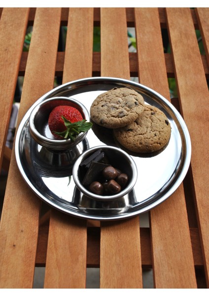 6'lı Paslanmaz Çelik Sosluk Mini Kahve Yanı Şekerlik/lokumluk 6,5 cm modelleri