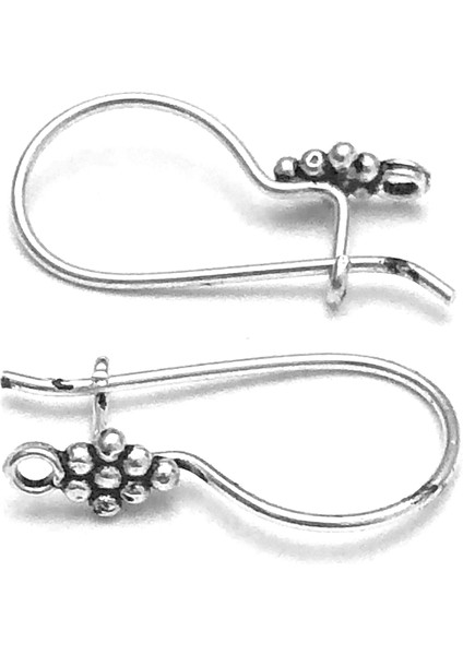 Takı Yapımı 2 Çift 925 Ayar Gümüş Küpe Çengeli 2 cm 2.60 Gram No. 2955