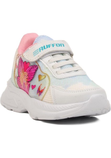 Ruffon 2340 P Beyaz-Bebe Mavisi Hafif Esnek Çocuk Spor Ayakkabı