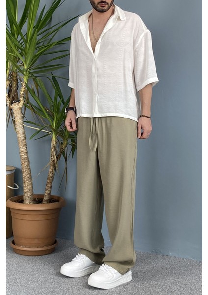 Modal Kumaş Bağcıklı Baggy Pantolon