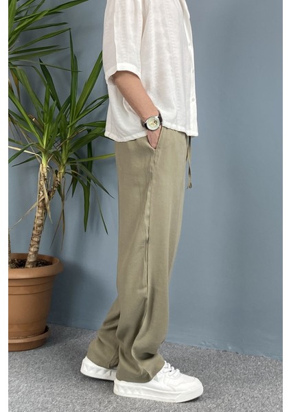 Modal Kumaş Bağcıklı Baggy Pantolon