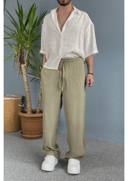 Modal Kumaş Bağcıklı Baggy Pantolon
