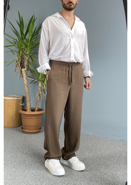 Modal Kumaş Bağcıklı Baggy Pantolon