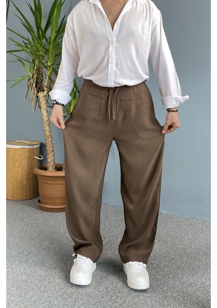 Modal Kumaş Bağcıklı Baggy Pantolon