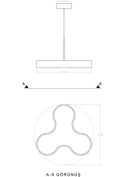 LED Avize Sarkıt Clover 60 cm fırsatları
