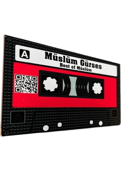 Müslüm Gürses Best Of Müslüm Yazılı Teyp Kaset Tasarımlı Ahşap Mdf Duvar Süsü