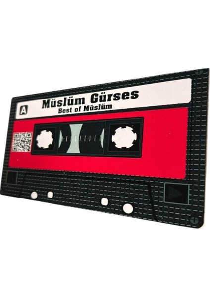 Müslüm Gürses Best Of Müslüm Yazılı Teyp Kaset Tasarımlı Ahşap Mdf Duvar Süsü