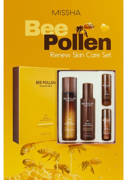 Kuru Ciltler için Arı Poleni İçerikli Besleyici Cilt Bakım Seti Bee Pollen Renew Skin Care Set (2)