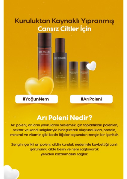 Kuru Ciltler için Arı Poleni İçerikli Besleyici Cilt Bakım Seti Bee Pollen Renew Skin Care Set (2) fiyatları