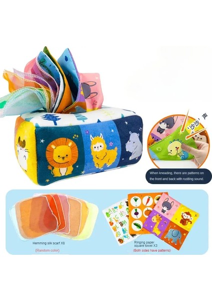 Bebek Montessori Kutular Bebek Oyuncaklar Bebek Çekin Sihirli Doku Kutusu Montessori Oyuncak 6-12 Ay Gelişme Duyusal Oyuncaklar Bebek Gamecolor: Hayvan Yüzük Kağıdı (Yurt Dışından)