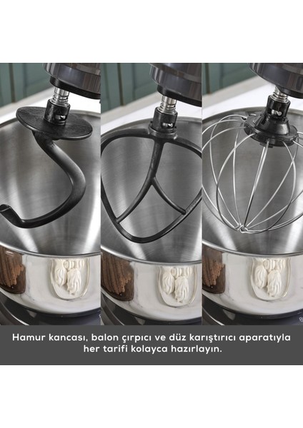 Multichef Stand Mikser Rosegold 1900W 5,5 Lt (Kıyma Çekme /Sucuk-Sosis/İçli Köfte Aparatlı)