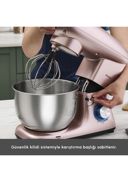 Multichef Stand Mikser Rosegold 1900W 5,5 Lt (Kıyma Çekme /Sucuk-Sosis/İçli Köfte Aparatlı)