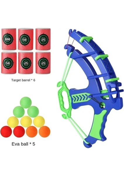 Montessori Sport Slingshot Hedef Yapışkan Top Dartboard Basketbol Masa Oyunları Eğitim Çocuk Dış Mekan Oyunu Toycolor: Blue Set (Yurt Dışından)