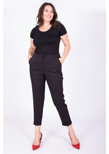 Kemerli Yandan Lastikli Klasik Pantolon 34689