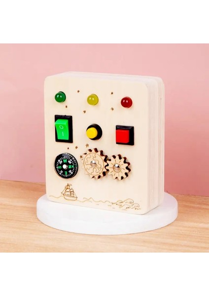 Bebek Montessori Meşgul LED Işık Anahtarları Kontrol Tahtası Duyusal Oyuncaklar Ahşap Meşgul Çocuk Oyunları Çocuk Bulmaca Oyuncakları Hediye: A (Yurt Dışından)