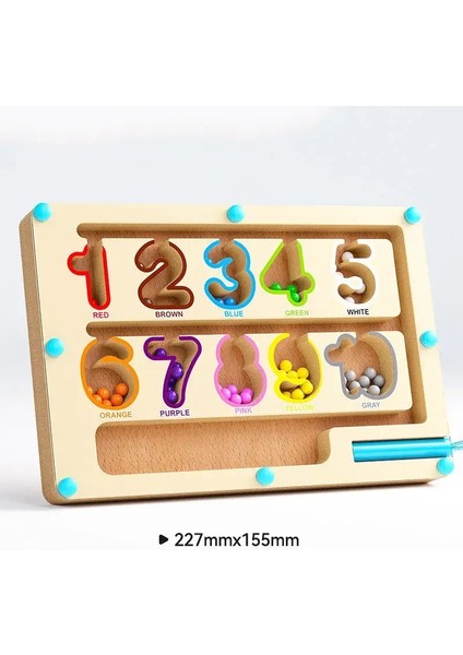 Montessori Manyetik Renk Sıralama Oyunları Labirent Tahtası Kalem Hareketli Boncuk Oyunları Ahşap Kontrol Duyusal Oyun Çocuklar Için Eğitim Oyuncakları Renk: Numara (Yurt Dışından)