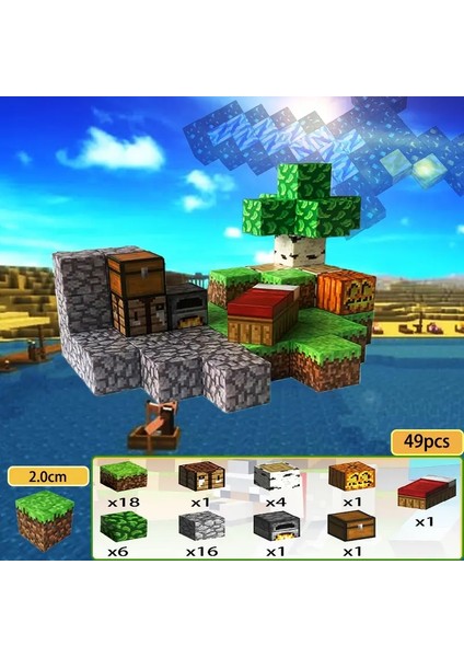 Yaratıcı Manyetik Yapı Taşları Mayın Dünya Mıknatıs Küpü Set Kızlar Çocuklar Yaş 3+ Diy Model Çocukların Duyusal Oyuncak Hediye Rengi: Hediye Kutusu 49PCS (Yurt Dışından)