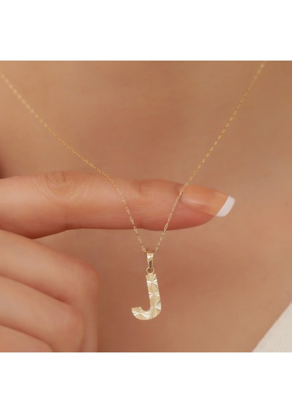 14 Ayar Altın J Harf Küçük Füzyon Kolye fiyatları