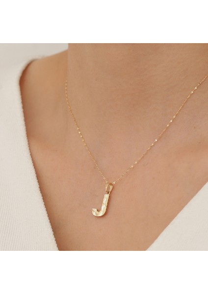 14 Ayar Altın J Harf Küçük Füzyon Kolye fırsatları