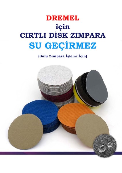 Dremel Için Cırtlı Su Geçirmez Disk Zımpara - 1500 Kum (10 Adet)
