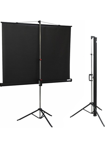 TX-20 200x200 cm Tripod Ayaklı Taşınabilir Manuel Projeksiyon Perdesi (Arkası Siyah Fonlu)