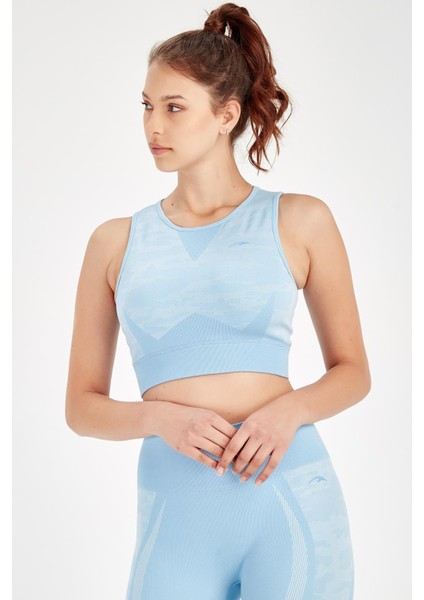 SlimFit Kadın Bisiklet Yaka Kolsuz Mavi Bra 813054 modelleri