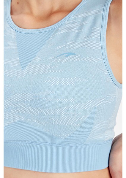 SlimFit Kadın Bisiklet Yaka Kolsuz Mavi Bra 813054 fırsatları