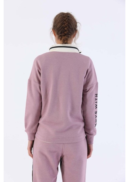 Comfort Kadın Dik Yaka Uzun Kol Koyu Lila Tracktop 20354 fiyatları