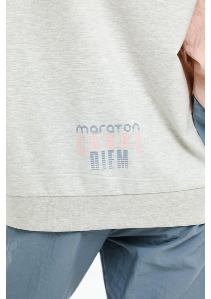 Oversize Kadın Kapşonlu Uzun Kol Ekru Melanj Sweatshirt 20467 indirimleri