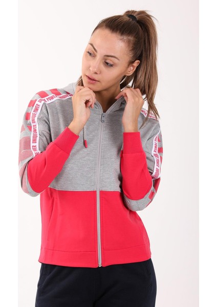 Regular Kadın Kapşonlu Uzun Kol Gri Melanj Tracktop 18377 modelleri